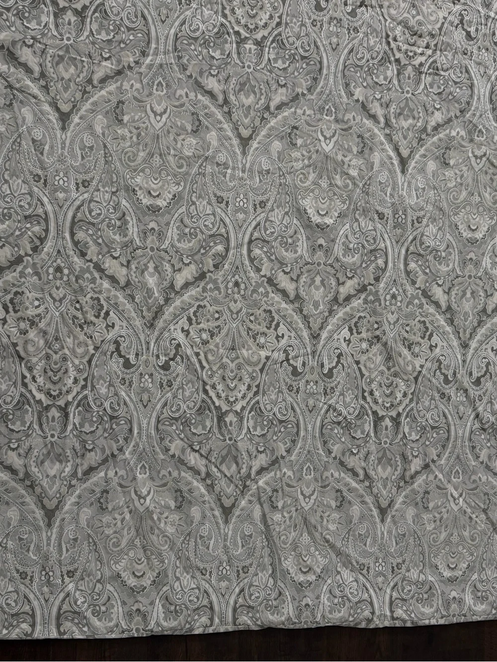 Pottery Barn Caesarea Duvet Cover King Size Euro Pillow Sham Paisley Grey Tan